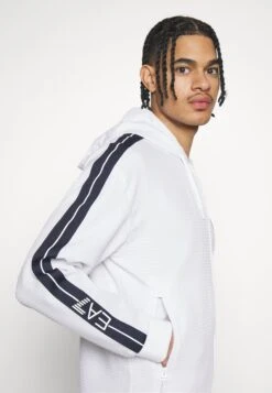 EA7 Emporio Armani Tennis Club Hoodie Light - Zip-Up Sweatshirt - White -Total Wear Store e0c662a398dd4dda92fa71de8744c944
