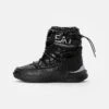 EA7 Emporio Armani Laces Unisex - Lace-Up Ankle Boots - Black