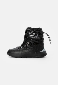 EA7 Emporio Armani Laces Unisex - Lace-Up Ankle Boots - Black