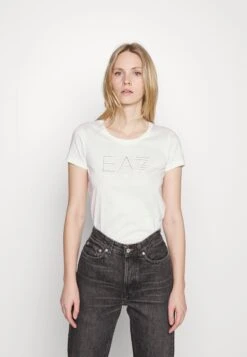 EA7 Emporio Armani Print T-Shirt - White/Sparkle