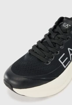 EA7 Emporio Armani WAVE CRACKING UNISEX - Trainers - Black/silver-coloured/white -Total Wear Store e21ea475a08145648f33a3fc29f65f8e