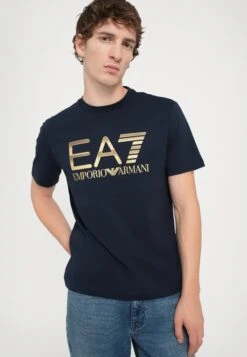 EA7 Emporio Armani TRAIN LOGO TEE - Print T-shirt - Blue -Total Wear Store e270a2396794488cbdfe9efbaaed6080