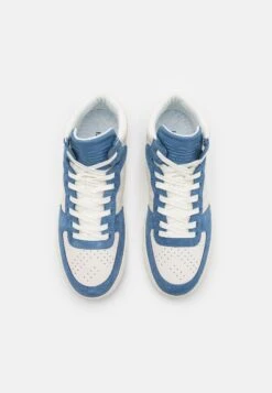 Emporio Armani Funn - High-Top Trainers - Blue/Off White -Total Wear Store e3e1ae42bde348498185678800df9659