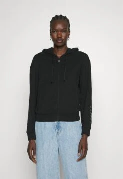 EA7 Emporio Armani Zip-Up Sweatshirt - Black/Eagle Light Gold