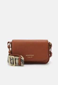 Emporio Armani FLAP CROSS - Cross Body Bag - Cuoio/rosso