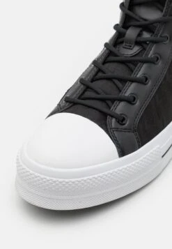 EA7 Emporio Armani All Over Unisex - High-Top Trainers - Black/White -Total Wear Store ee416c39a34b4bee9217424c85ac7354