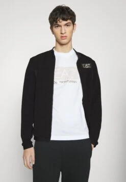 EA7 Emporio Armani Zip-Up Sweatshirt - Black -Total Wear Store f1fccda6b94d4855a3fe23902e868c43