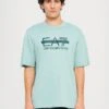 EA7 Emporio Armani TRAIN LOGO TEE - Print T-shirt - Blue Surf -Total Wear Store f2146c8a2a5b45fb8ecc87a714e9b487