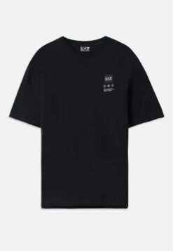 EA7 Emporio Armani TRAIN LOGO TEE UNISEX - Print T-shirt - Black/silver Colored -Total Wear Store f22c9d3779fe42e8b3e1839a863997f2