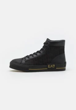 EA7 Emporio Armani All Over Unisex - High-Top Trainers - Triple Black/Gold