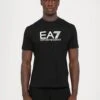 EA7 Emporio Armani TRAIN VISIBILITY TEE - Print T-shirt - Black/cream -Total Wear Store f52952d66cde4e5e899f701d9799e501