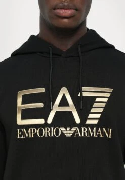 EA7 Emporio Armani TRAIN LOGO SERIES HOODIE - Sweatshirt - Black -Total Wear Store f58a353987154283a0177a72cab80ffb