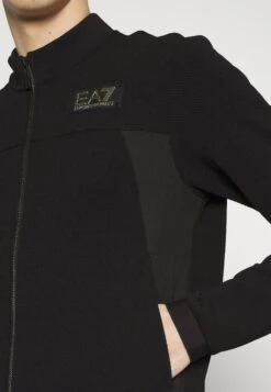 EA7 Emporio Armani Zip-Up Sweatshirt - Black -Total Wear Store f7364df0b7af4d3fa5f4e4f55cefaed8