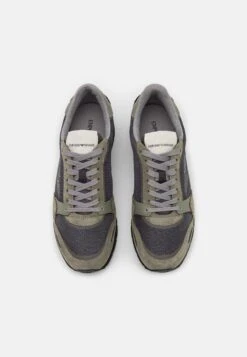 Emporio Armani Trainers - Military Grey/Dark Grey/Black -Total Wear Store f78e1b851f29457383ab99f9521d2fbf