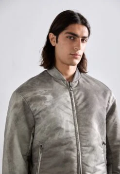 Emporio Armani BLOUSON JACKET - Bomber Jacket - Gray/off White -Total Wear Store f93cc031d8e8484bb84ae512889725f8