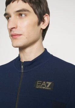 EA7 Emporio Armani Zip-Up Sweatshirt - Dark Blue -Total Wear Store fa116965779f4920b43aae11a69b115c