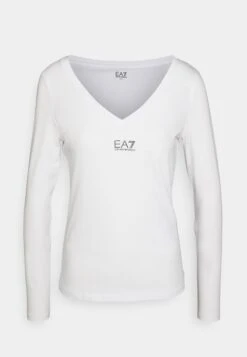 EA7 Emporio Armani Long Sleeved Top - White/Black -Total Wear Store fafe992190dc4ec485b194eee79f46a8
