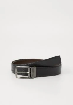 Emporio Armani TONGUE BELT - Belt - Nero/testa Di Moro