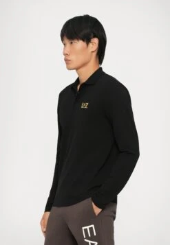 EA7 Emporio Armani TRAIN CORE - Long Sleeved Top - Black/gold-coloured -Total Wear Store fe68ec59216048478bb87e38113df969