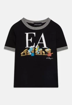 Emporio Armani Smurfs Unisex - Print T-Shirt - Blu Navy